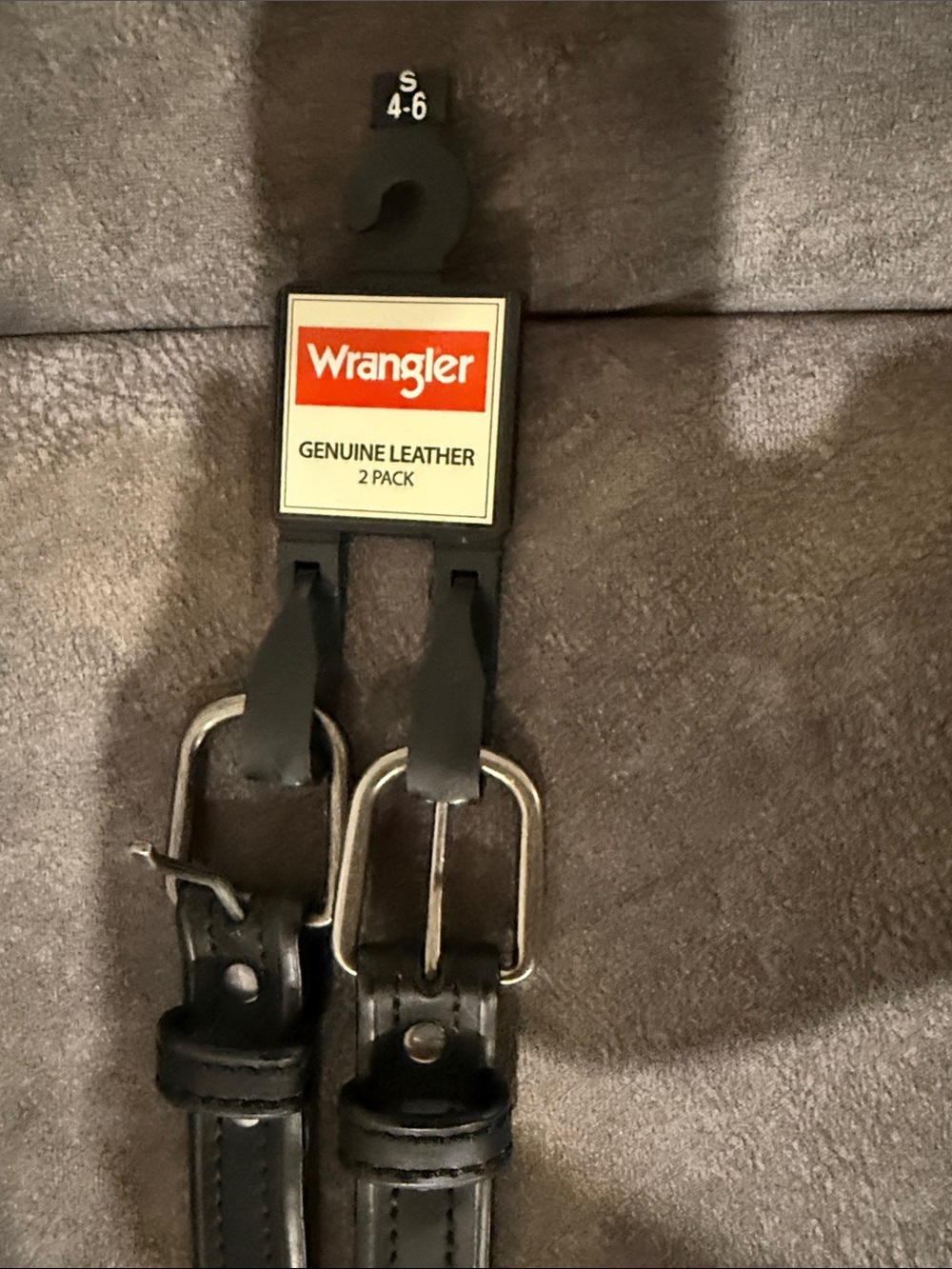 Wrangler Black Leather Belt 2-Pack with Silver Buckles